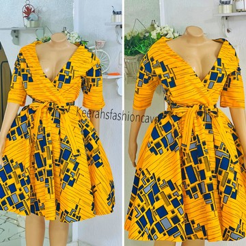 Robe midi pour femmes africaines, robe courte Ankara, vêtements africains pour femmes, robes Ankara