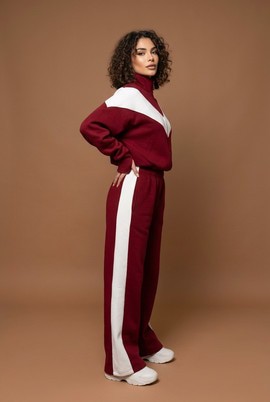 Ensemble de survêtement deux pièces color block ou ensemble décontracté avec sweat à col montant zippé