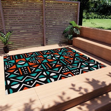 Colourful Outdoor Rugs African Mud Carpet Green (LARGER SIZES AVAILABLE)