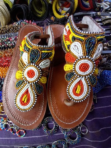 Masai sandals, beaded sandals, female sandals, leather sandals
