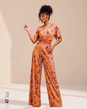 Magnificent stretch pants and wrap top 2 in 1 set