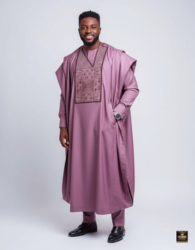 Onion color Agbada set