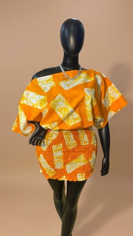 Ensemble asymétrique deux pièces à motifs