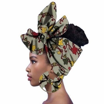 TURBAN, BANDEAU ET BOUCLE D'OREILLE CREOLE