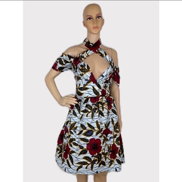 African Print Ankara Multicolor Cotton Infinity Dress
