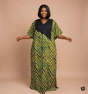 Le caftan maxi géométrique Adire Zahra