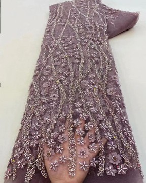 Beaded lace, fabric for wedding, lace for wedding dress, lace   (5 yards )