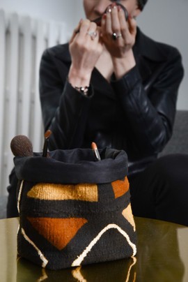 Bogolan make-up pouch