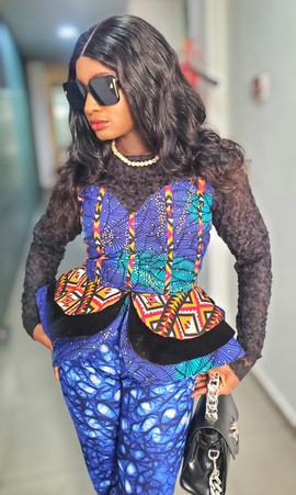 Medina African Woman Exquisite Wax/Ankara Corset-Style Top For Special Occasions