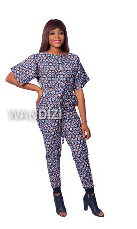 Jumpsuit, African print Ankara Jumpsuit with draw strings