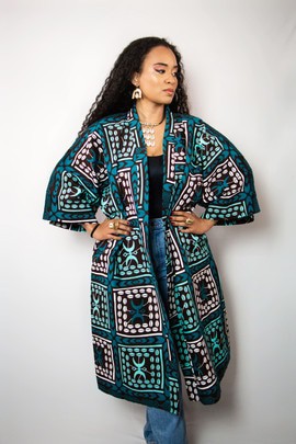 “Tani” wax-print kimono