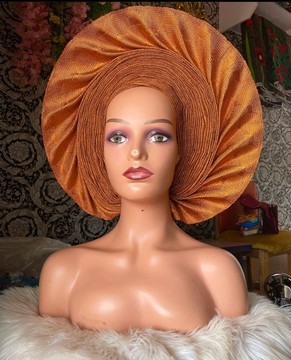 African Gele, Pre styled Head Tie, Auto Gele, Pre-Wrapped Gele, Ceremonial Head Cover, Head Dress