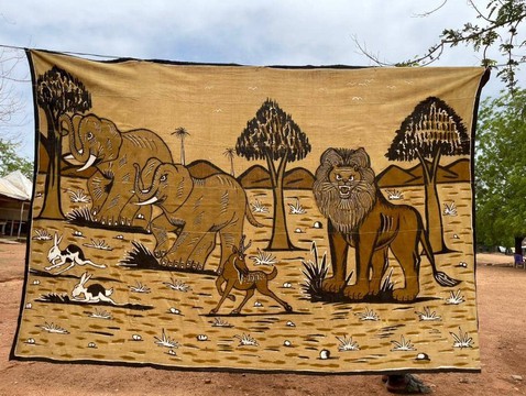 African Mud Cloth Tapestry/ Home Decor/ Hand painted/ Rare Find