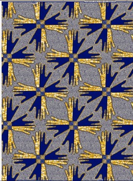 COUPON FABRIC WAX AFRICAN WEDDING FLOWER PATTERN