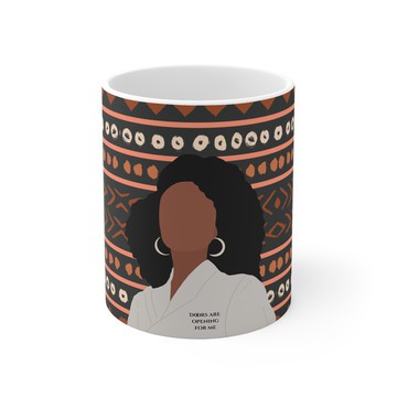Doors Are Opening for Me Mug | Black Woman Affirmation Coffee Mug | Inspirational Afro Ceramic Cup