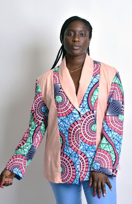color block ankara women's blazer