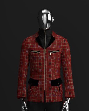 Red-black check tweed safari suit........................best seller