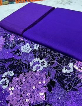 Tissu en dentelle de 6 yards avec coiffe