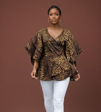Trendy Leopard Print Peplum Top