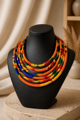 wax necklace, african necklace, masai necklace, ethnic necklace, tribal necklace