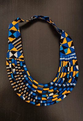 Blue wax necklace