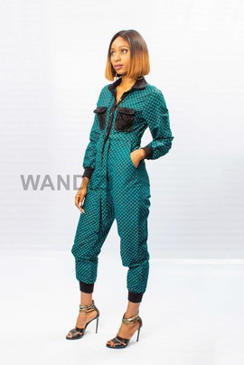 African Print Jumpsuit with Jogger bands, Ankara Jumpsuit, Jumpsuit, Womens Clothing