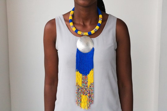 African beaded necklace, Fringe necklace, Maasai necklace,Zulu necklace