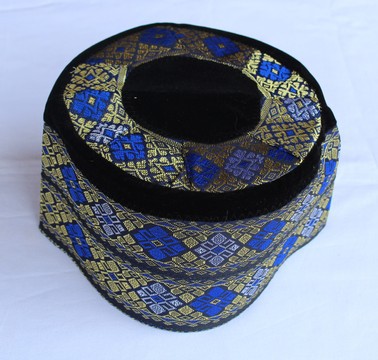 Colorful Traditional Woven Velvet Cap, Taqiyah, Hausa Cap, Mallam Cap, Fulani Hat