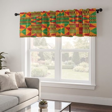 Kente Signature Curtain Valance | African Kente Window Treatment | Bynelo