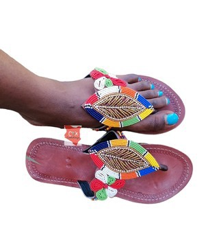 Women Shoes Female Sandals Masai Beaded Flat Sandals