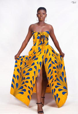 Ankara women two piece, african wax print dress set, african women crop top and skirt.