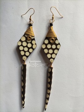 African brass earrings, brass jewelry