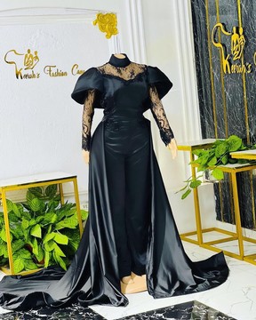 longue robe de bal sirène en satin noir, vêtements pour femmes africaines, robe longue, robes de bal