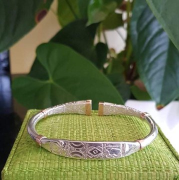Vangovango Homme bracelet jonc en argent massif de Madagascar
