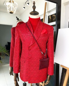 The “Kremlin - Red Square” Monochrome jacquard double breasted Suit.