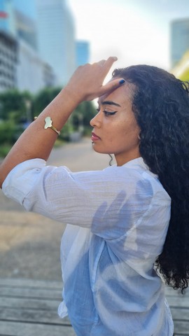 “Afrika” brass bangle bracelet