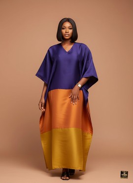 Kaftan Odunayo à blocs tricolores