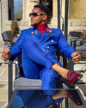 Royal Blue double breasted suit. Best seller