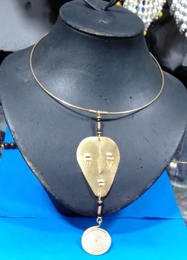 Brass necklace, African necklace