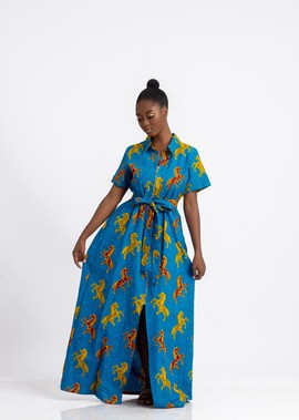Royal Horse  Ankara Maxi dress