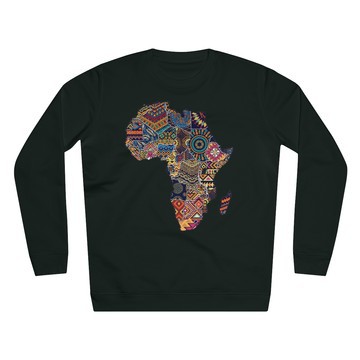 Sweat-shirt noir en coton bio Africa Map (unisexe)