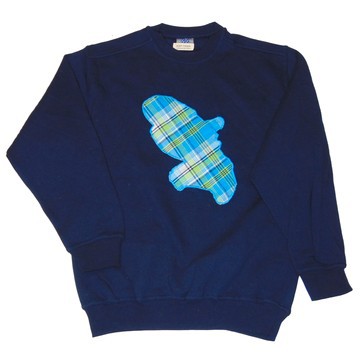 Sweat-shirt -  UNISEXE Madras Bleu Turquoise taille S