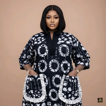 Robe Bubu|Kaftan|Robe en batik à poches volantées