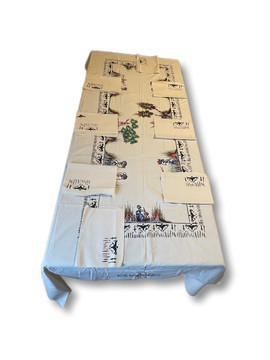 MALIBU tablecloth with 8 matching napkins