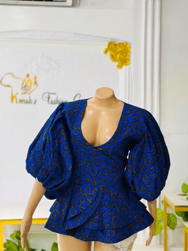 Ankara peplum wrap top, African women blouse, African tops, peplum tops