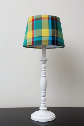 Handmade Small Green Madras Lampshade