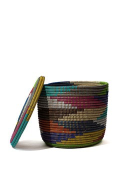 Panier de rangement avec couvercle