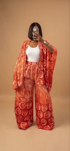 Ensemble asymétrique deux pièces à motifs