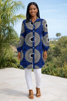 The Ankara Harmony Shirt Dress – Unity in color