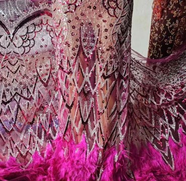 Beaded lace, fabric for wedding, lace for wedding dress, lace   (5 yards )